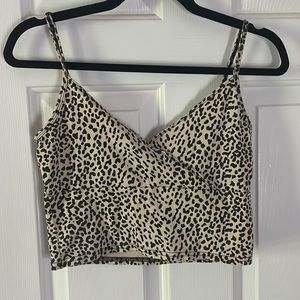 cheetah print cropped tank top